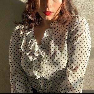 Cute polka dot blouse.